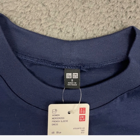 Uniqlo Blue Mercerized French Sleeves Dress - Picture 5 of 7